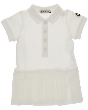 Moncler Piquet Polo Mini Dress Kids - White