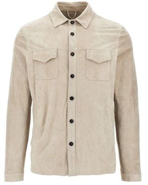 Dacute Suede Leather Shirt - Natural