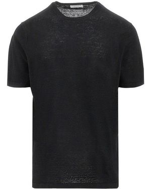 Majestic Filatures Linen Knit T-Shirt - Black