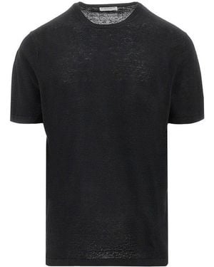 Majestic Filatures Linen Knit T-Shirt - Black