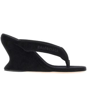 Balenciaga 'Gaeta' Wedge Thong Sandals - Blue