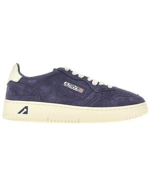Autry Suede Leather 'Medalist Low' Trainers - Blue