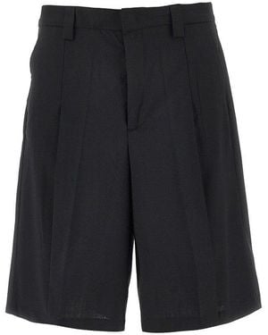 C.9.3 Wool-Blend Canvas Bermuda Shorts - Black