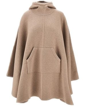Bottega Veneta Cashmere-Blend Hooded Cape - Brown