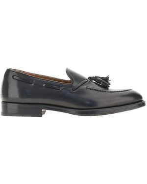 Doucal's Nappa Leather Tassel Loafers - Black