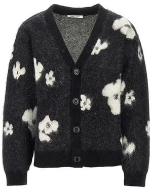 Cmmn Swdn 'Justus' Jacquard Knit Cardigan - Black