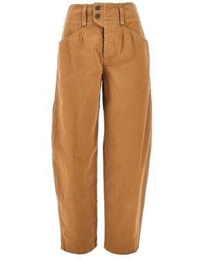 Isabel Marant 'Oumaya' Barrel Leg Jeans - Brown
