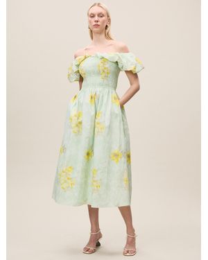 Rebecca Taylor Yara Poplin Midi Dress - Natural