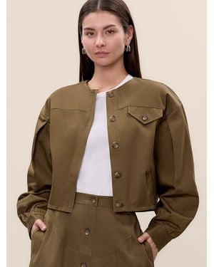 Rebecca Taylor Aria Twill Jacket - Brown