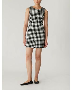 Rebecca Taylor Phillipa Check Button Front Mini Dress - Multicolor