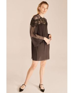 rebecca taylor long sleeve silk chiffon dress Rebecca Taylor Vera Fleur Smocked Chiffon Dress finn + willow