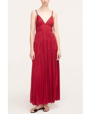 Rebecca Taylor Ruched Mesh Maxi Dress - Red