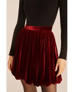 Rebecca Taylor Velveteen Mini Skirt - Red