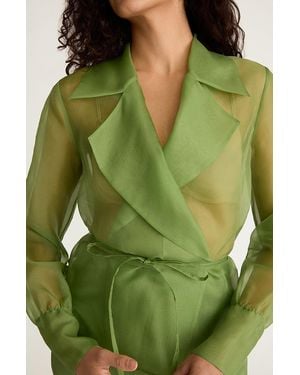 Rebecca Taylor Organza Wrap Shirt - Green