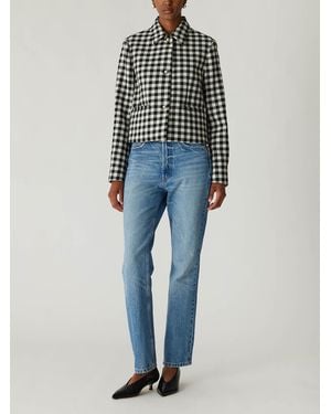 Rebecca Taylor Phillipa Check Cropped Jacket - Blue