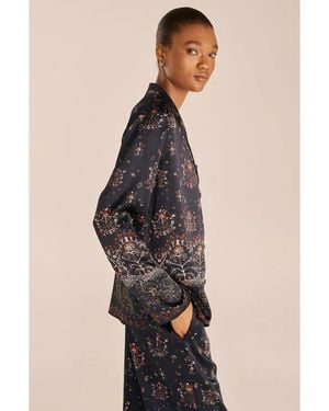 Rebecca Taylor Gossamer Printed Button Down - Black