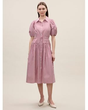Rebecca Taylor Poplin Shirt Dress - Pink