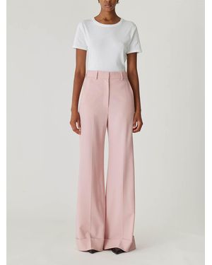 Rebecca Taylor Calvary Twill Wide Leg Trouser - Pink