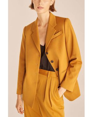 Rebecca Taylor Wool Sateen Blazer - Orange