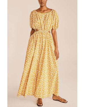 Rebecca Taylor Lattice Fleur Poplin Jumpsuit - Yellow