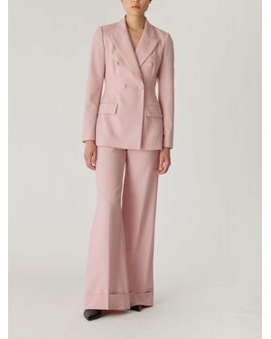 Rebecca Taylor Calvary Twill Double Breasted Blazer - Pink