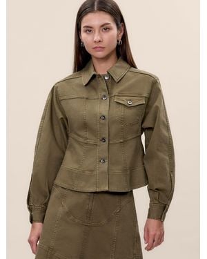 Rebecca Taylor Carmen Garment Dyed Jacket - Green