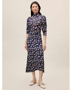 Rebecca Taylor Long Sleeve Turtleneck Dress - Blue