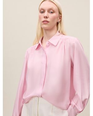 Rebecca Taylor Long Sleeve Charm Blouse - Pink