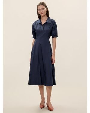 Rebecca Taylor Aisley Poplin Dress - Blue