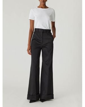 Rebecca Taylor Techy Sateen Wide Leg Pant - White
