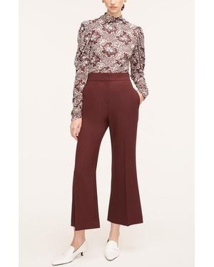Rebecca Taylor Cavalry Twill Straight Pant - Red