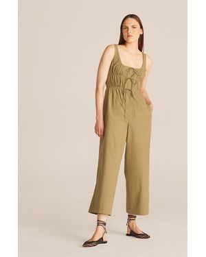 Rebecca Taylor Full-Length Poplin Romper - Natural