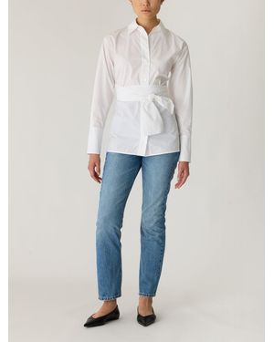 Rebecca Taylor Poplin Wrap Blouse - Blue