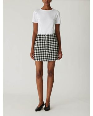 Rebecca Taylor Phillipa Check Button Front Skirt - Multicolor