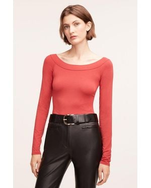 Rebecca Taylor Modal Boatneck Top - Red