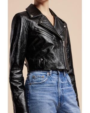 Rebecca Taylor Patent Moto Jacket - Black