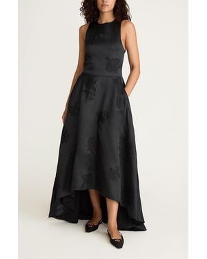 Rebecca Taylor Applique Sculptured Midi Dress - Black