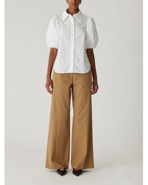 Rebecca Taylor Puff Sleeve Button Down Shirt - White