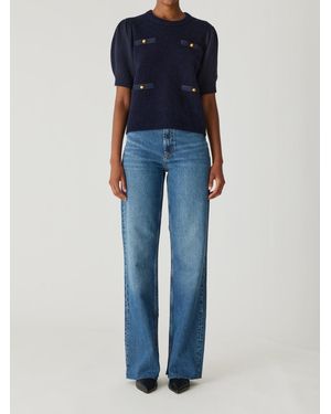 Rebecca Taylor Boucle Texture Lady Pullover - Blue