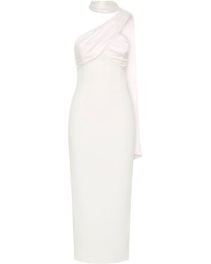 Rebecca Vallance Atlas Halter Tie Midi Dress - White