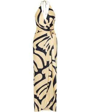Rebecca Vallance Dune V Neck Maxi Dress - Metallic