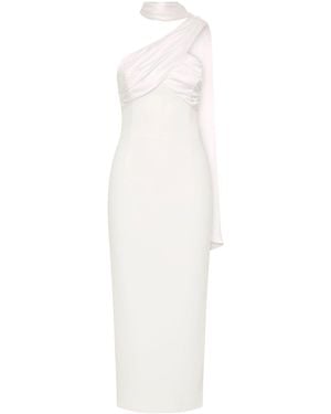 Rebecca Vallance Atlas Halter Tie Midi Dress - White