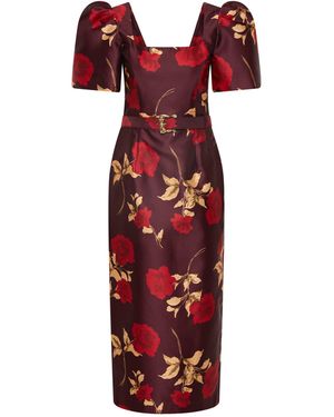 Rebecca Vallance Melora Short Sleeve Midi Dress - Red