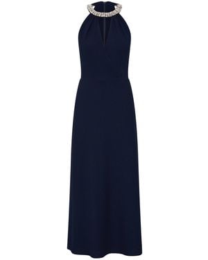 Rebecca Vallance Gimlet Halter Midi Dress - Blue