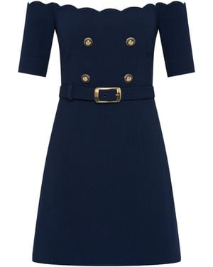 Rebecca Vallance Marina Off The Shoulder Mini Dress - Blue