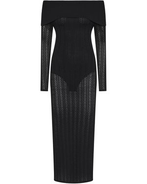 Rebecca Vallance Lorelei Off The Shoulder Midi Dress - Black