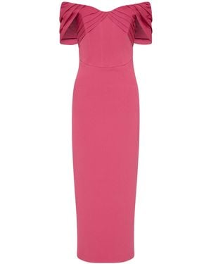 Rebecca Vallance Anais Off Shoulder Midi Dress - Pink