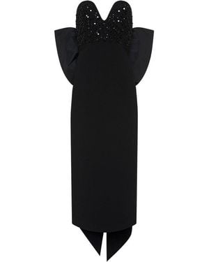 Rebecca Vallance Marie Bow Midi Dress - Black
