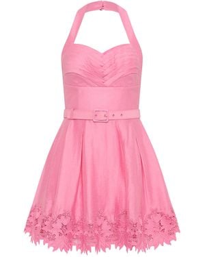 Rebecca Vallance Petalite Halter Mini Dress - Pink