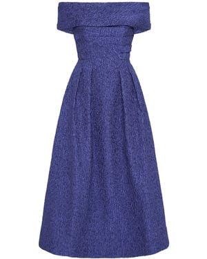 Rebecca Vallance Helene Off Shoulder Midi Dress - Blue